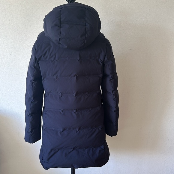 Uniqlo sz S navy hooded down jacket pockets zip front great pre owned condition - Picture 5 of 9